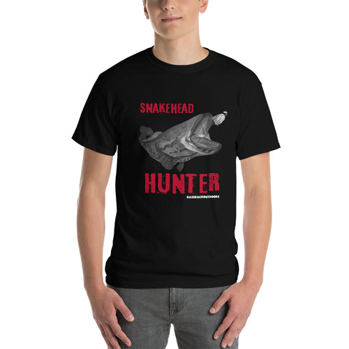 Snakehead Hunter Black&White - Comfortable  Short Sleeve T-shirt (Sizes Small - 5XL & Multiple Colors Available)