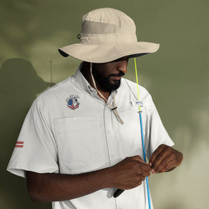 American Pride Bassrack USA - Embroidered Logo & Sleeve Men’s Columbia PFG Performance Shirt