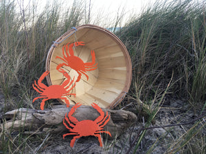 3-Pack Decorative  Cooked and Seasoned Crab, Colored Steel Ornaments