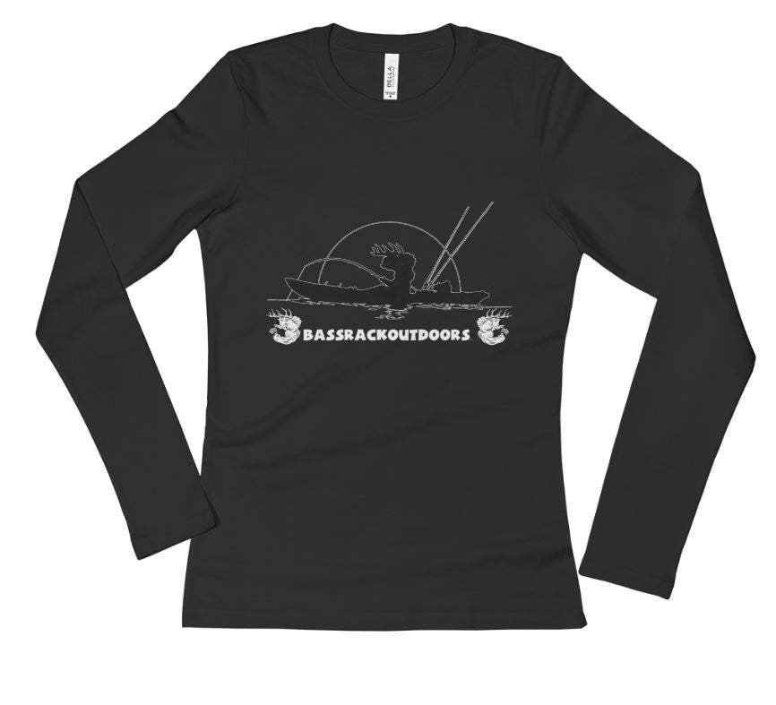 Kayak Fishing - Ladies' Long Sleeve T-Shirt (Multiple Colors Available)