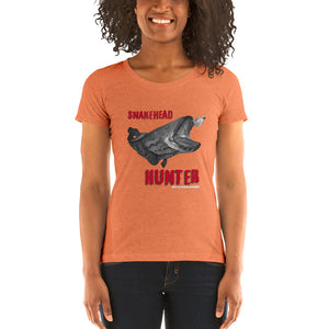 Ladies' Snakehead Hunter Black&White- Comfortable & Soft Tri-Blend Short Sleeve (Sizes Small - 2XL & Multiple Colors Available)
