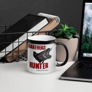Snakehead Hunter  Magic Mug Image is revealed when heated up! - Bottoms Up! Pound down the Nitro brew it's time to hit the water!