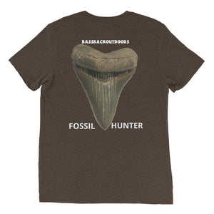 Back print Megalodon Fossil Hunter: Quality TriBlend t-shirt