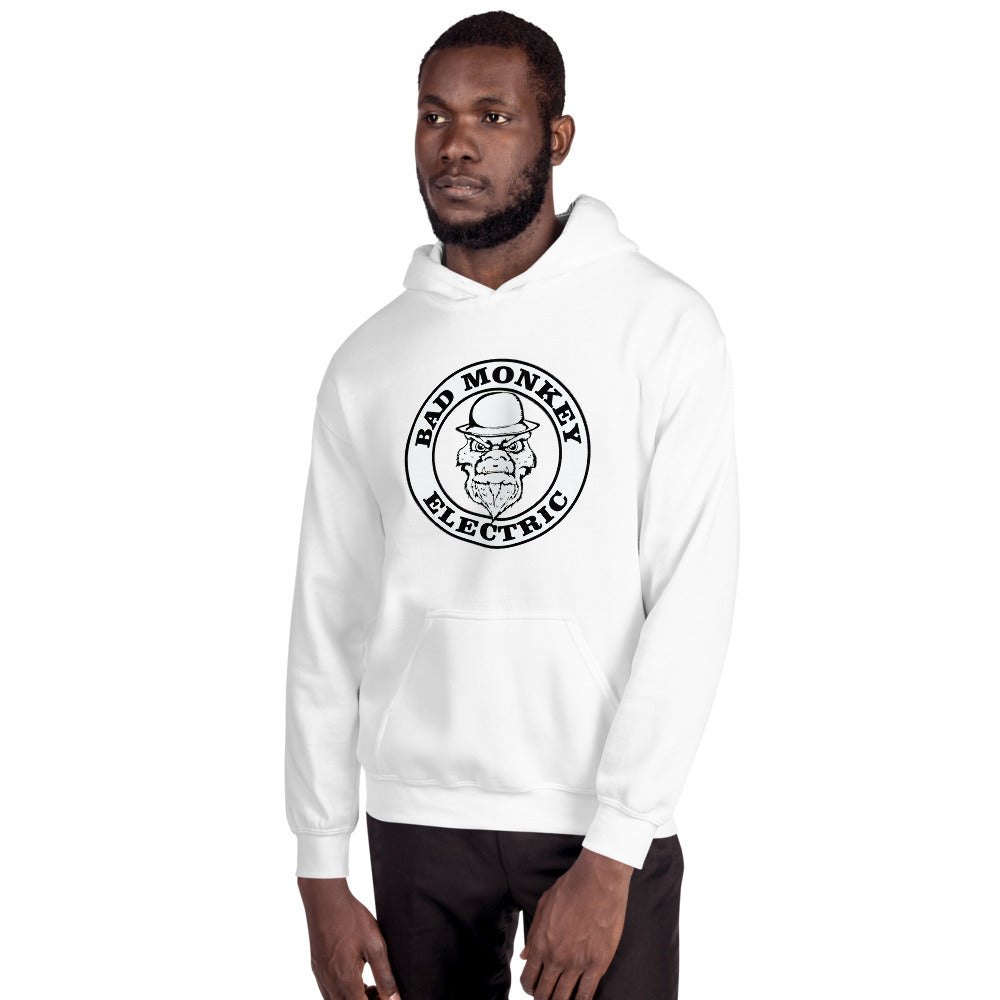 Bad Monkey Electric - Comfortable Hoodie Front B&W (Sizes Small - 5XL & Multiple Colors Available)