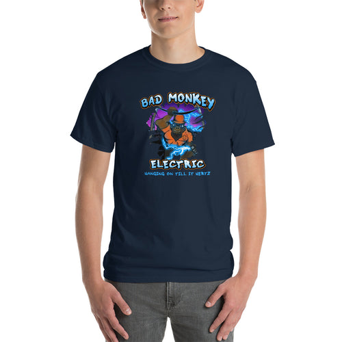 Bad Monkey Electric - Comfortable Men's T-Shirt Front Color (Sizes Small - 5XL & Multiple Colors Available)