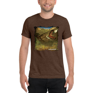 Snakehead Hunter - Comfortable Men's Tri-Blend Short Sleeve T-shirt (Sizes Small - 4XL & Multiple Colors Available)