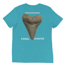 Back print Megalodon Fossil Hunter: Quality TriBlend t-shirt